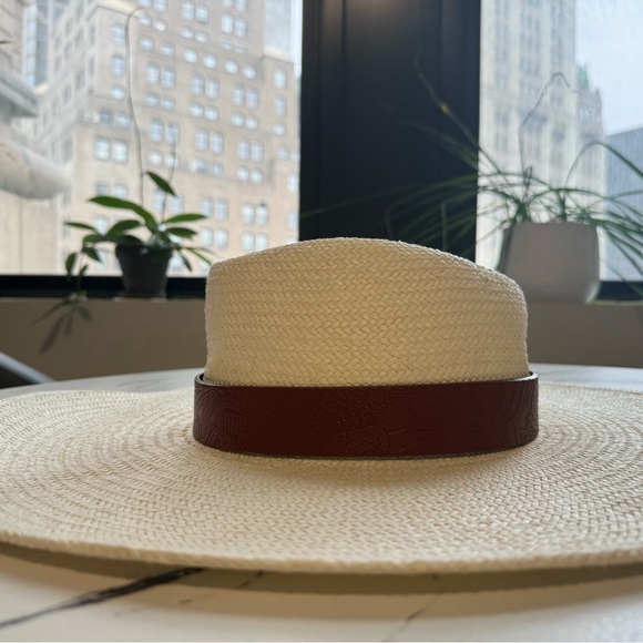 Treasure & Bond Straw Wide brim Western Beach Hat Cream Brown - Picture 5 of 8
